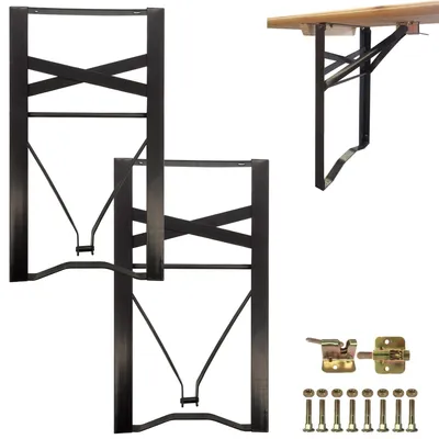 Produktbild von Bankbeine klappbar, Metall schwarz, 43x23 cm, für Bierbänke