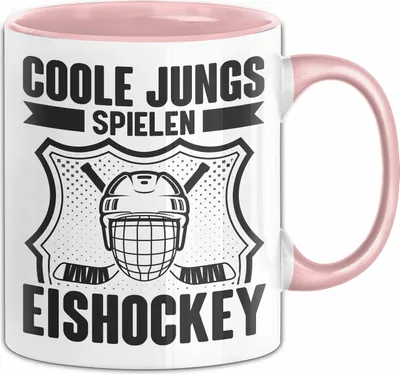 Produktbild von Eishockey Spieler Geschenk Tasse Vintage Ice Hockey Retro Hockey Coole Jungs Spielen Eishockey (Rosa)