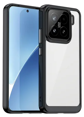 Image de Coque de protection hybride en TPU/acrylique pour Xiaomi 15 Colorful Series, couleur noire
