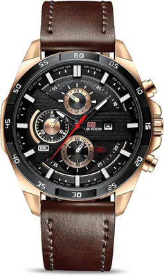 Produktbild von Watch für Herren Uhr Männer Analog Quarz Chronograph mit Leder larmband, Armbanduhren mit Datum, Uhren Mode Casual Business Uhr für Herren