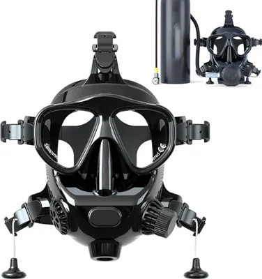 Immagine prodotto di Maschera da snorkeling per adulti - vista panoramica a 180° - occhiali da immersione in silicone - supporto per fotocamera - senza nebbia - a prova di perdite - set da snorkeling.