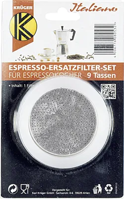 Produktbild von KARL KRÜGER Ersatzteilset Espressokocher 9 Tassen 1Filter und 3 Ringe 4teilig