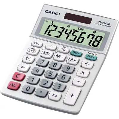 Produktbild von CASIO CASIO Tischrechner MS-88ECO-W-EH 10x14cm 8stellig silbergrau