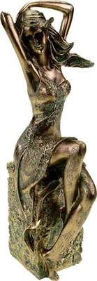 Produktbild von formano Dekofigur Skulptur Dame sitzend 28x9cm- bronzefarbener Kunststein Frau