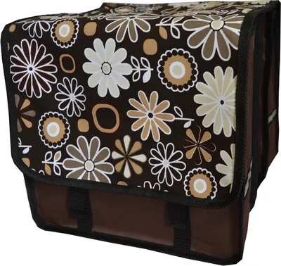 Produktbild von FAHRRADTASCHE ab 26 Zoll Satteltasche Gepäckträgetasche Doppelt 12. Duo - Blumen (braun)