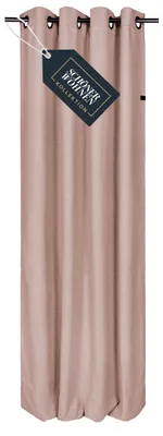 Blickdichter Vorhang mit Ösen, Leinenlook, Thermovorhang, rosa, 140x250 cm