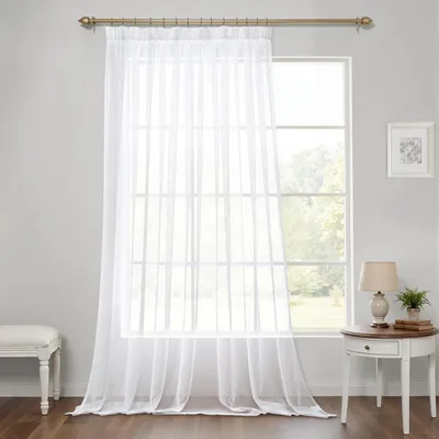 Voile Vorhang mit Faltenband 300x225 cm, 1 Stück, weiß