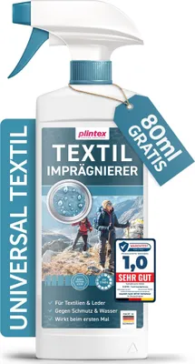 Produktbild von PLINTEX® 580ml Textil Imprägnierspray | für Funkionstextilien ohne Baumwollanteil, Leder und Schuhe | Nano Membran Imprägnierung |  getestet & atmungsaktiv