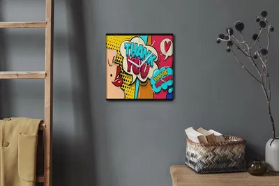 Produktbild von Coloray Hodiny Unikátní 30x30 cm  Tiché hodiny Pro obývací pokoj a kuchyň Nástěnné hodiny Plátno Bílé ručičky hodin - Mnoho komiksů