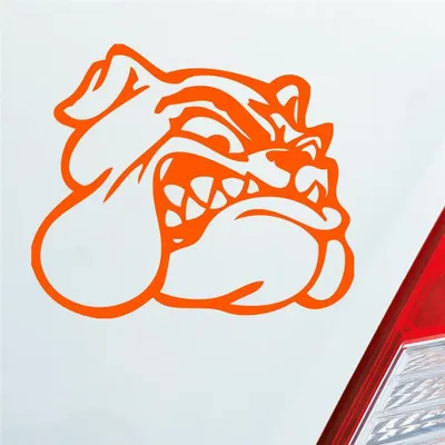Produktbild von Auto Aufkleber Bulldogge Hund Tier Animal Dogge 12x10 cm Orange Sticker Heckscheibenaufkleber