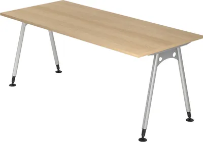 Produktbild von bümö Schreibtisch Serie-A - Größe:  180 x 80 cm, Nachbildung: Eiche