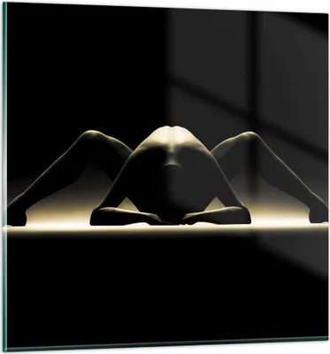 Produktbild von Bilder auf glas - Nackter Körper Modell künstlerische Pose - 30x30cm - Glasbilder - Wandbilder - Kunstdruck - Wanddekoration aus Glas - Glas Bilder - Wandbild auf Glas - GAC30x30-0321