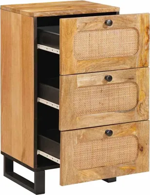Zdjęcie produktu dla vidaXL Komoda z szufladami Brązowa 40 x 33 x 75 cm Lite drewno mango