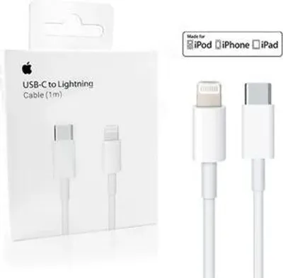 Zdjęcie produktu dla Oryginalna ładowarka Apple iPhone 13 - 12 - 11 - zasilacz USB-C 20 W + kabel do ładowania Lightning na USB-C 1 m - oryginalne opakowanie