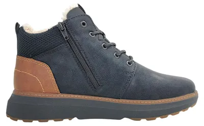 Imagen del producto de Zapatos de hombre Rieker, botines con cordones, forro cálido, color negro, para uso casual