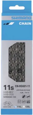 Produktbild von SHIMANO CN-HG601-11 GRX Schaltungskette, 116 Glieder, 11-fach, Quick Link, silber