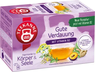 Produktbild von Teekanne Gute Verdauung Kräutertee mit Fenchel und Ingwer 18 Beutel