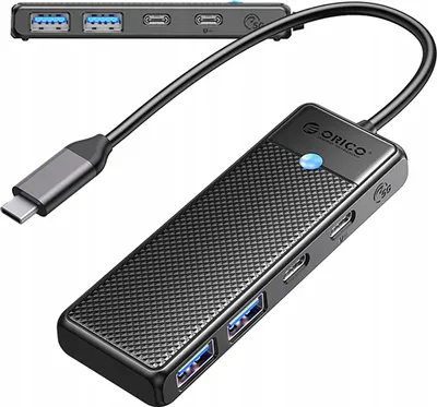 Zdjęcie produktu dla Orico Papw2Ac-C3 Stacja dokująca z hubem USB-C 2X Usb-A 3.0 + 2X Usb-C 3.0 - Czarny
