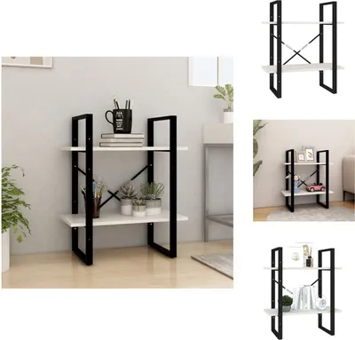 Obrázek produktu pro vidaXL Knihovna 2 přihrádky bílá 60x30x70 cm borovicový masiv - Knihovny a regály