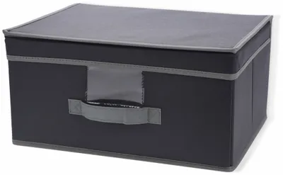 Produktbild von Faltbarer Textilbehälter 39 x 25 cm, Kleiderschrank Organizer in grau