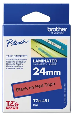 Produktbild von Brother TZE-451, Schwarz auf rot, TZ, Philippinen, 5 Jahr(e), Brother, 2,4 cm