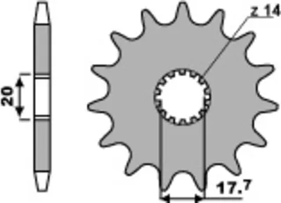 Produktbild von PBR Standard Stahlritzel vorne - 428