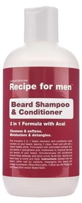 Produktbild von Rezept fü r Mä nner, Bartshampoo und Conditioner, reinigend und pflegend, Bartshampoo, Feuchtigkeit, 250 ml