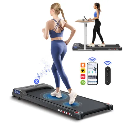 Produktbild von BLACK LORD 3-in-1-Laufband mit Walking-Pad,2,2 PS,leises,Untertisch-Laufband mit Bluetooth-Lautsprecher,Fernbedienung,LED-Display,max.120kg,Schwarz