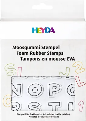 Produktbild von HEYDA Moosgummi Stempel-Set "Buchstaben & Zahlen" Set I 47 Stempel