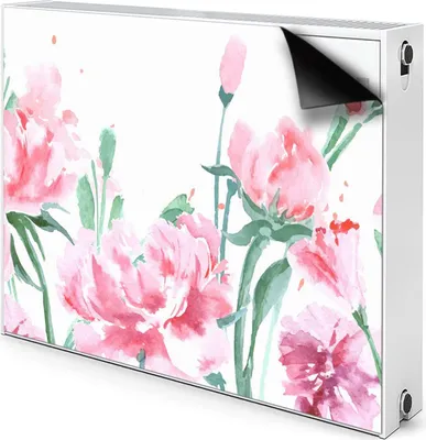 Produktbild von Magnet Heizkörper Heizkörper-Abdeckung Heizkörperabdeckung 100x60 cm  - Pinke Blumen
