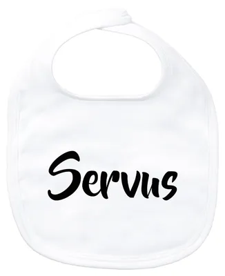Produktbild von Huuraa Baby Lätzchen Servus Schriftzug White Klettverschluss Baumwolle Latz Geschenkidee