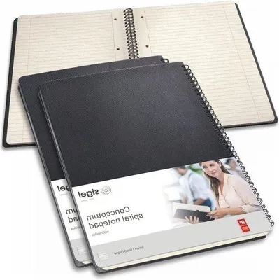 Produktbild von Famanu Notizbuch Set 3 Stück - A4, Schwarz, Spiralbindung