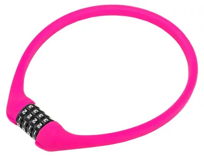 Produktbild von Fahrrad Zahlenschloss Stahlseil Author ACL-77 600mm universal Silikon pink