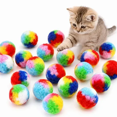 Produktbild von Katzenbälle Plüsch 20 Stück 4,5 cm Katzenspielzeug