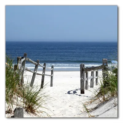 Produktbild von Wallario selbstklebende Möbelfolie/ Tischdecke für Innen und Außen, Größe: 100 x 100 cm - Blick auf Strand