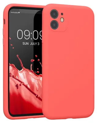 Produktbild von kwmobile Hülle kompatibel mit Apple iPhone 11 - Hülle Silikon gummiert - Handyhülle - Handy Case in Leuchtende Koralle