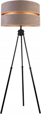 Produktbild von Stehlampe Wohnzimmer Grau-Gold Stehleuchte Dreibeinstativ Standleuchte Design Modern E27 aus Serie N340 (N340-GRGR)