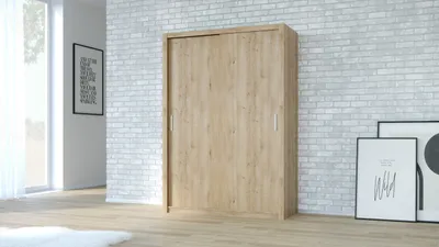 Produktbild von Kleiderschrank  Schwebetürenschrank VISTA 150 artisan eiche  Schrank mit Kleiderstangen  und Einlegeböden