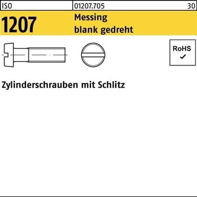 Produktbild von Reyher  Zylinderschrauben ISO 1207 Messing M 1x6 Ms gedr (100 Stück)