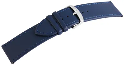 Produktbild von Echtleder-Uhrenarmband, dunkelblau, 12 mm - 26 mm