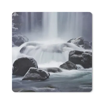 Produktbild von MuchoWow® Mauspad Mousepad Wasserfall - Steine - Natur 20x20 cm - Mousepads - Maus Mat - Pad - Mausunterlage - Desk Mat - Bureauartikeln