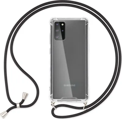 Zdjęcie produktu dla Etui na telefon NALIA z łańcuszkiem do Samsung Galaxy S20 Plus, miękki pokrowiec na przewód czarny