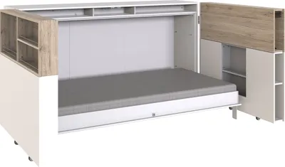 Produktbild von CALICOSY -  Horizontales Schrankbett 90x200 mit Bettaufteilung - L212 cm