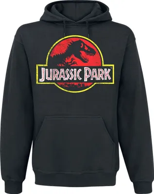 Produktbild von Jurassic Park Kapuzenpullover Herren Distressed Logo schwarz 4XL