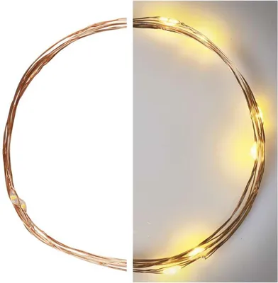 Image de EMOS LED Noël nano chaîne cuivre, 0,9 m, 2x AA, intérieur, blanc chaud, minuterie, D3AW06