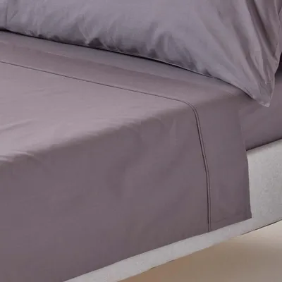 Produktbild von HOMESCAPES Bettlaken aus ägyptischer Baumwolle, Fadendichte 200, 275 x 275 cm, dunkelgrau