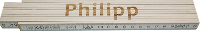 Produktbild von Zollstock 2 m 10-gliedrig Genauigkeitsklasse 3 gelaserte Beschriftung Metall-Endkappen weiß