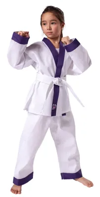Produktbild von Kwon Drachenkralle Anzug White Revers Purple Krpergre 120 cm