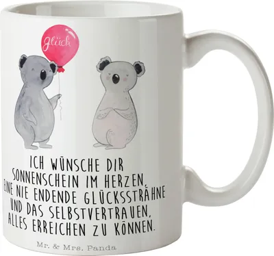 Produktbild von Mr. & Mrs. Panda Teetasse Koala Luftballon - Weiß - Geschenk, Tasse, Geburtstag, haferl, Kaffeebecher, Kaffeetasse, Party, Koalabär, Becher
