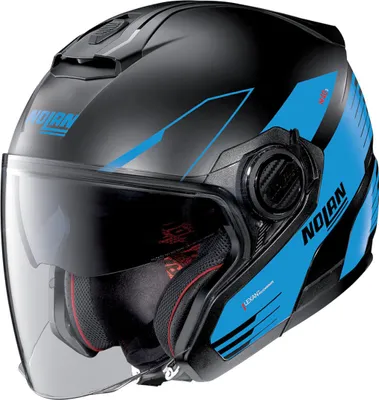 Produktbild von Nolan N40-5 Zefiro 2023 N-Com Jethelm, schwarz matt/blau, M (58)